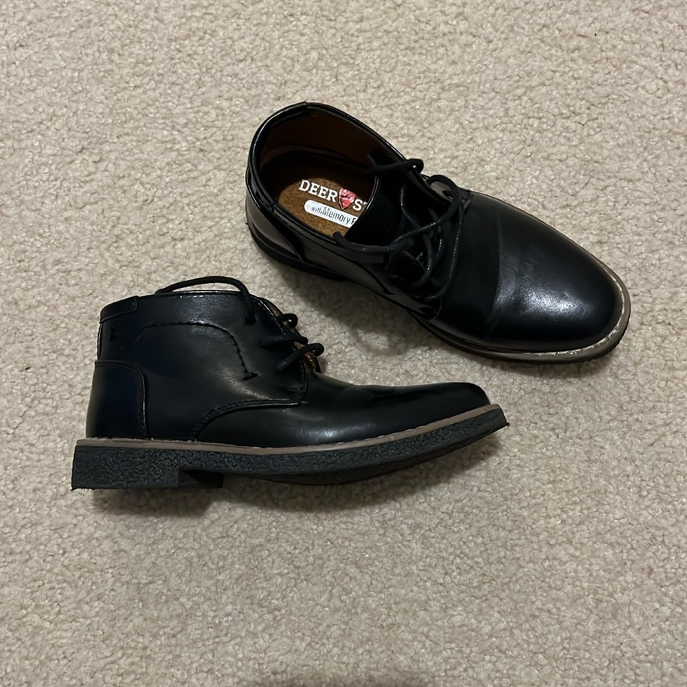 Deerstags Boys Zeus Black Lace Up Memory Foam Chukka Boots Size 11M